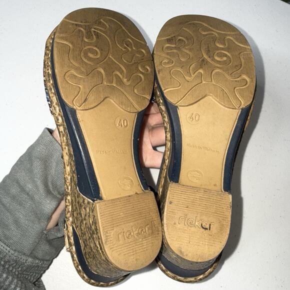 Rieker Women’s Roberta Wedge Sandal Peacock Print Size 40 - Picture 6 of 6